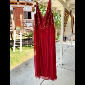 Lace v neck brides maid dress